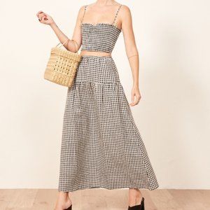 NWT Reformation Kitty Gingham Set